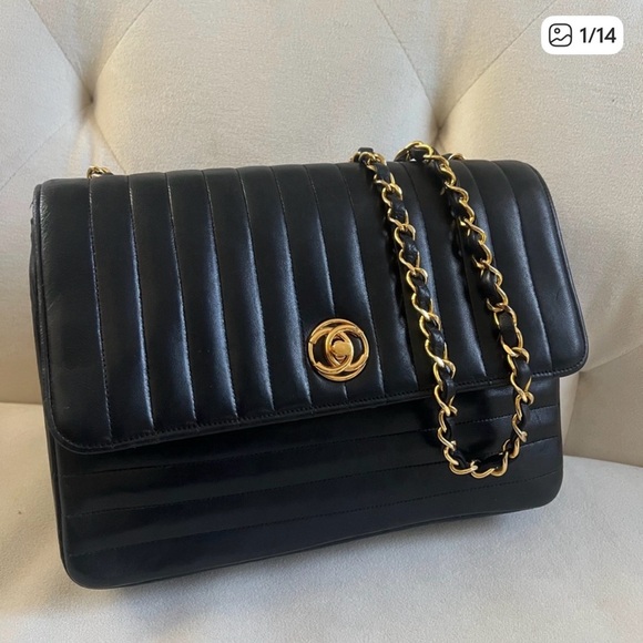 CHANEL Handbags - Chanel mademoiselle Lambskin 24k Gold Plated hardware Flap.